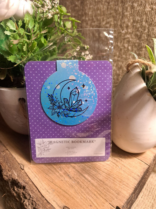 MOON & FLOWERS MAGNETIC BOOKMARK