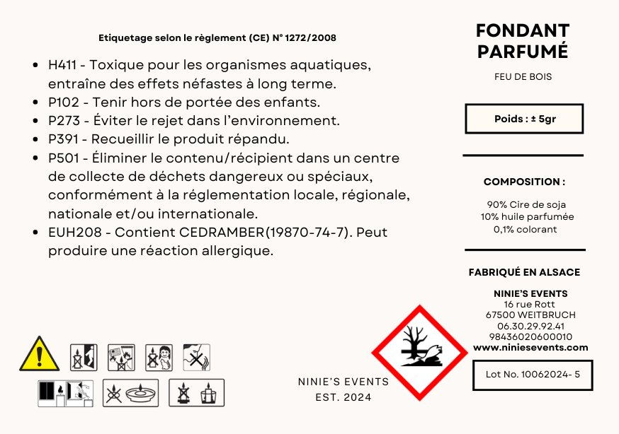 FONDANT PARFUMÉ ± 10G : BOISÉ