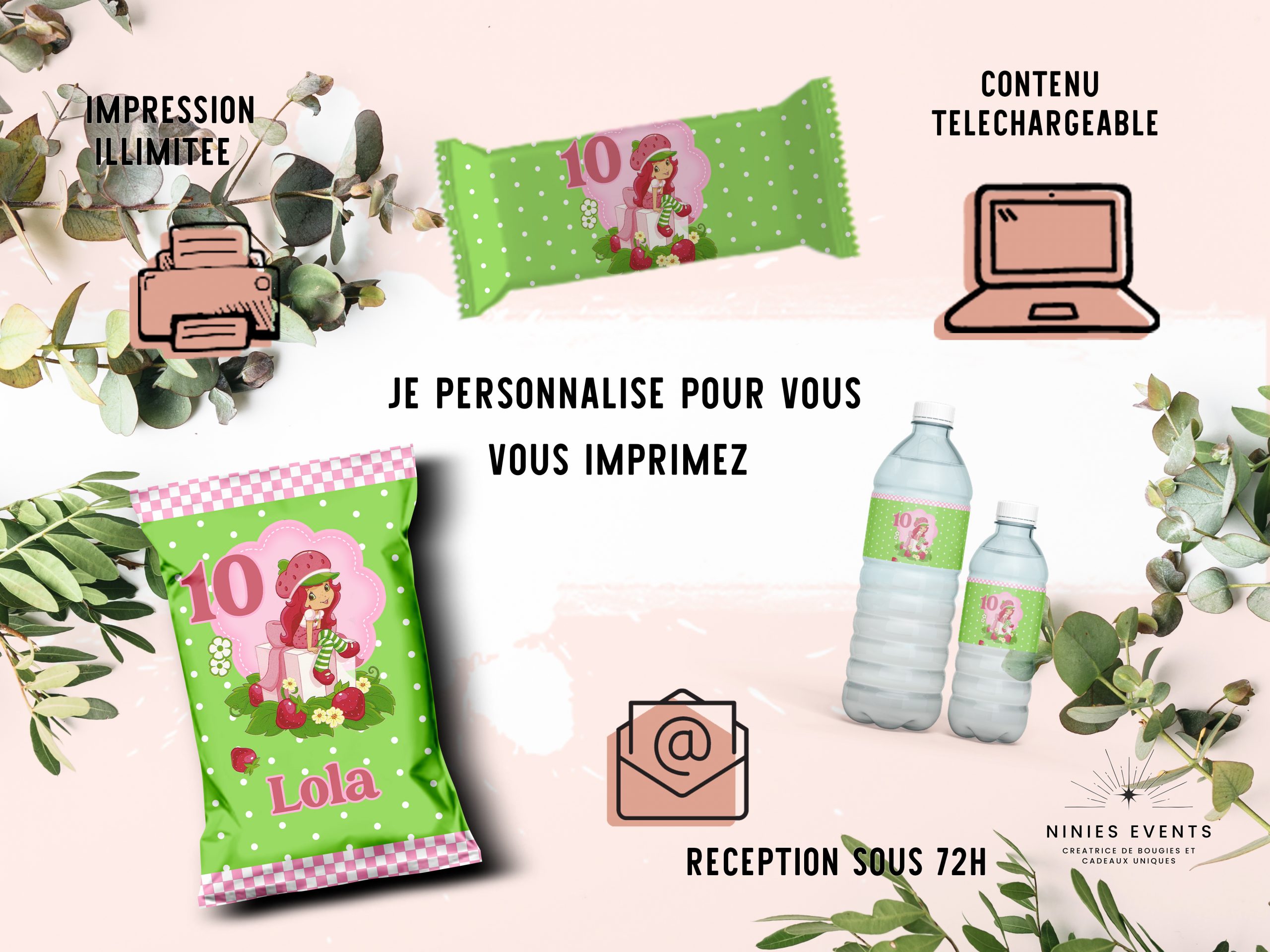 PAPETERIE PERSONNALISÉE : "CHARLOTTE AUX FRAISES"