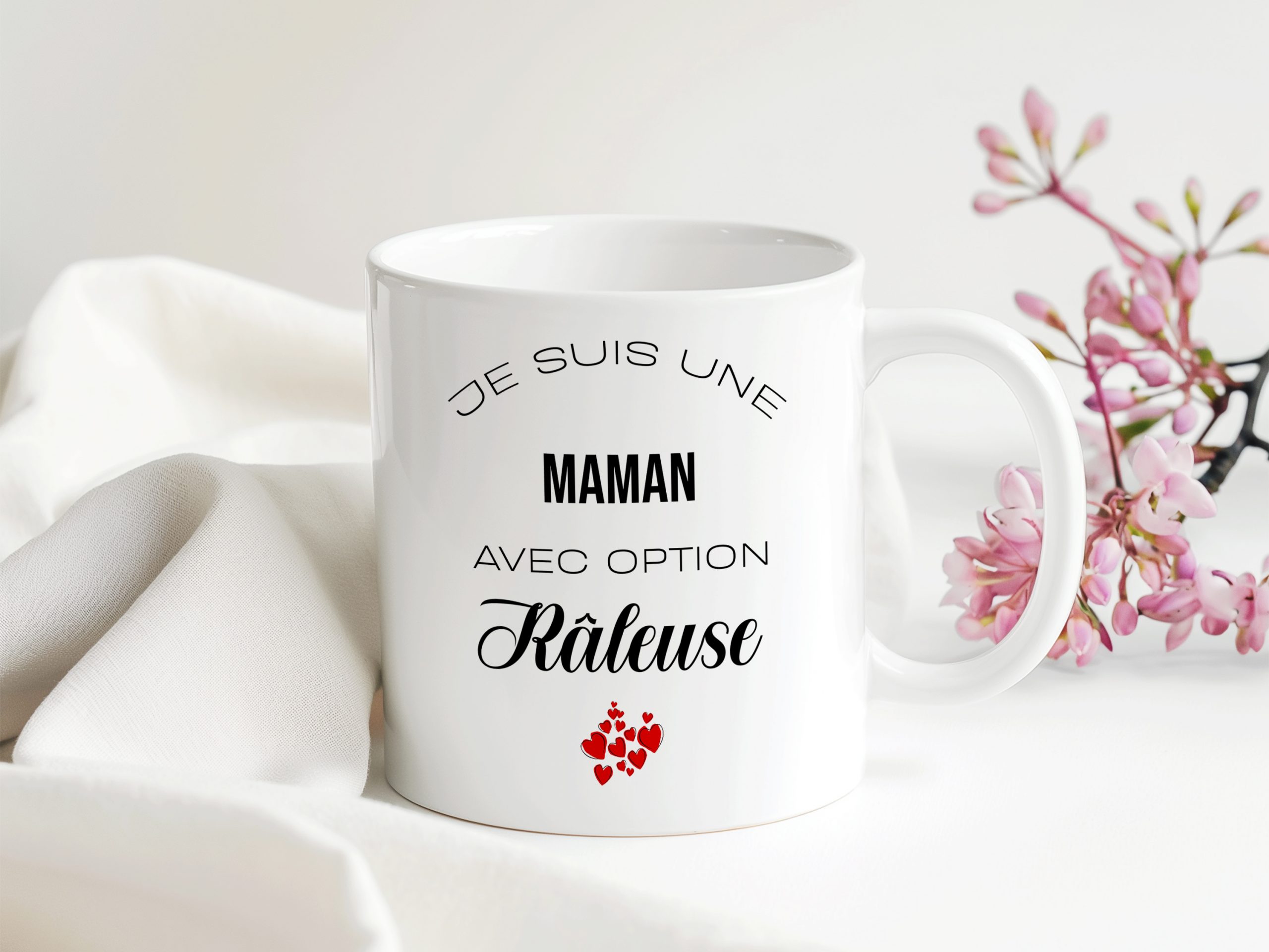 MUG "JE SUIS UNE MAMAN AVEC OPTION RALEUSE"