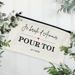 POCHETTE COTON : JE BRÛLE D'AMOUR POUR TOI